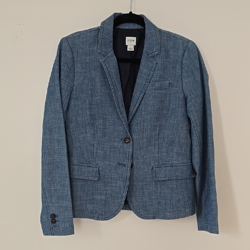 J. Crew Women's Blue Chambray Blazer
